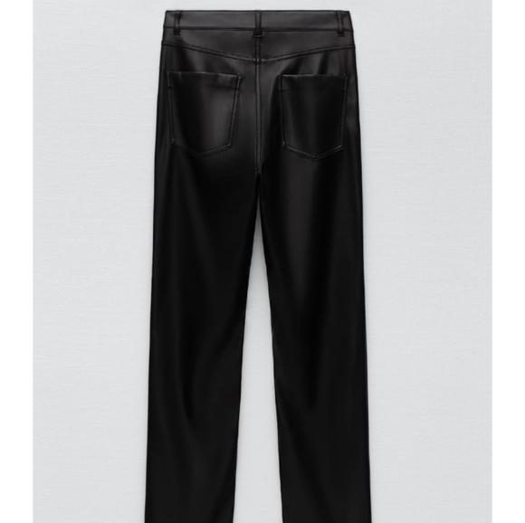 ZARA faux leather flared slim pants - Picture 2 of 10